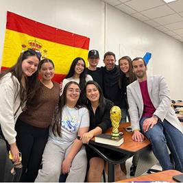 Spanish students gather