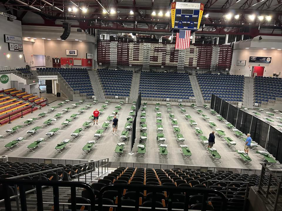 USCA extended its services to energy workers by housing hundreds of Dominion Energy workers at the Convocation Center in response to the aftermath of Hurricane Helene.