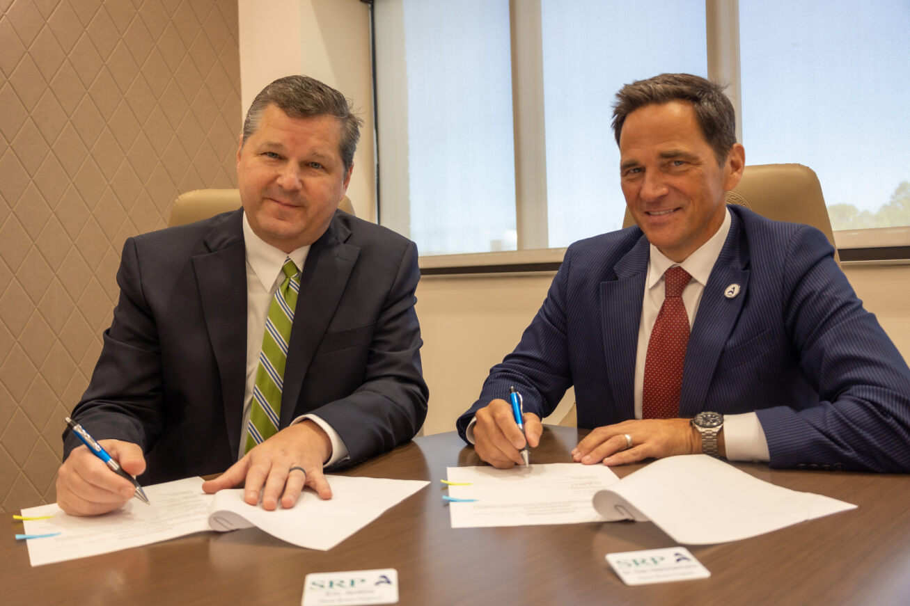 SRP CEO Eric Jenkins and Chancellor Daniel J. Heimmermann